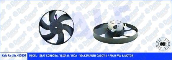 KALE 415800 Fan Motoru Vw Cordoba / Ibiza Ii / Inca - Caddy Ii / Polo Montaj Yeri: Sol (250w 300mm) (Fan-Motor)